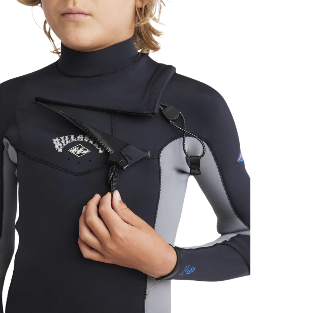Billabong Boys 4/3mm Absolute Natural Chest Zip Steamer Wetsuit