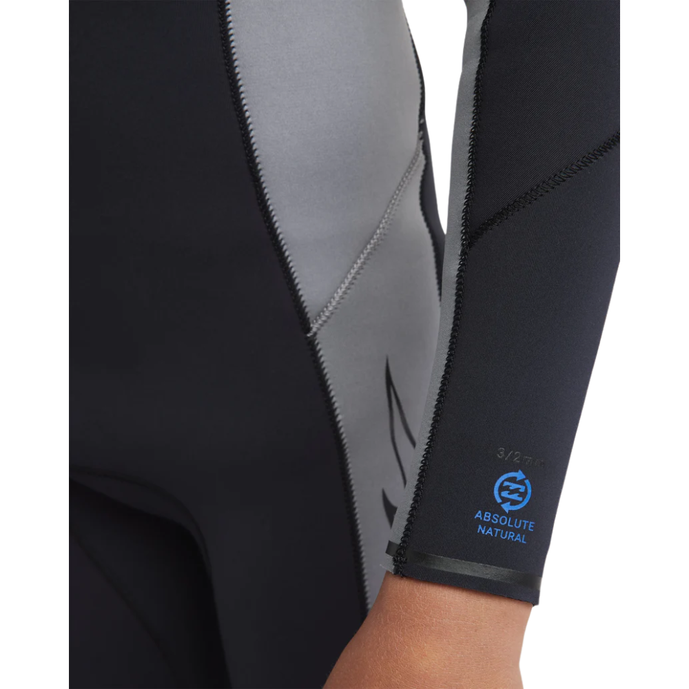 Billabong Boys 4/3mm Absolute Natural Chest Zip Steamer Wetsuit