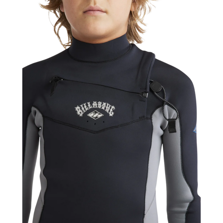 Billabong Boys 4/3mm Absolute Natural Chest Zip Steamer Wetsuit