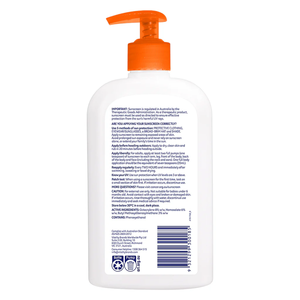Cancer Council Everyday Pump 500ml Sunscreen