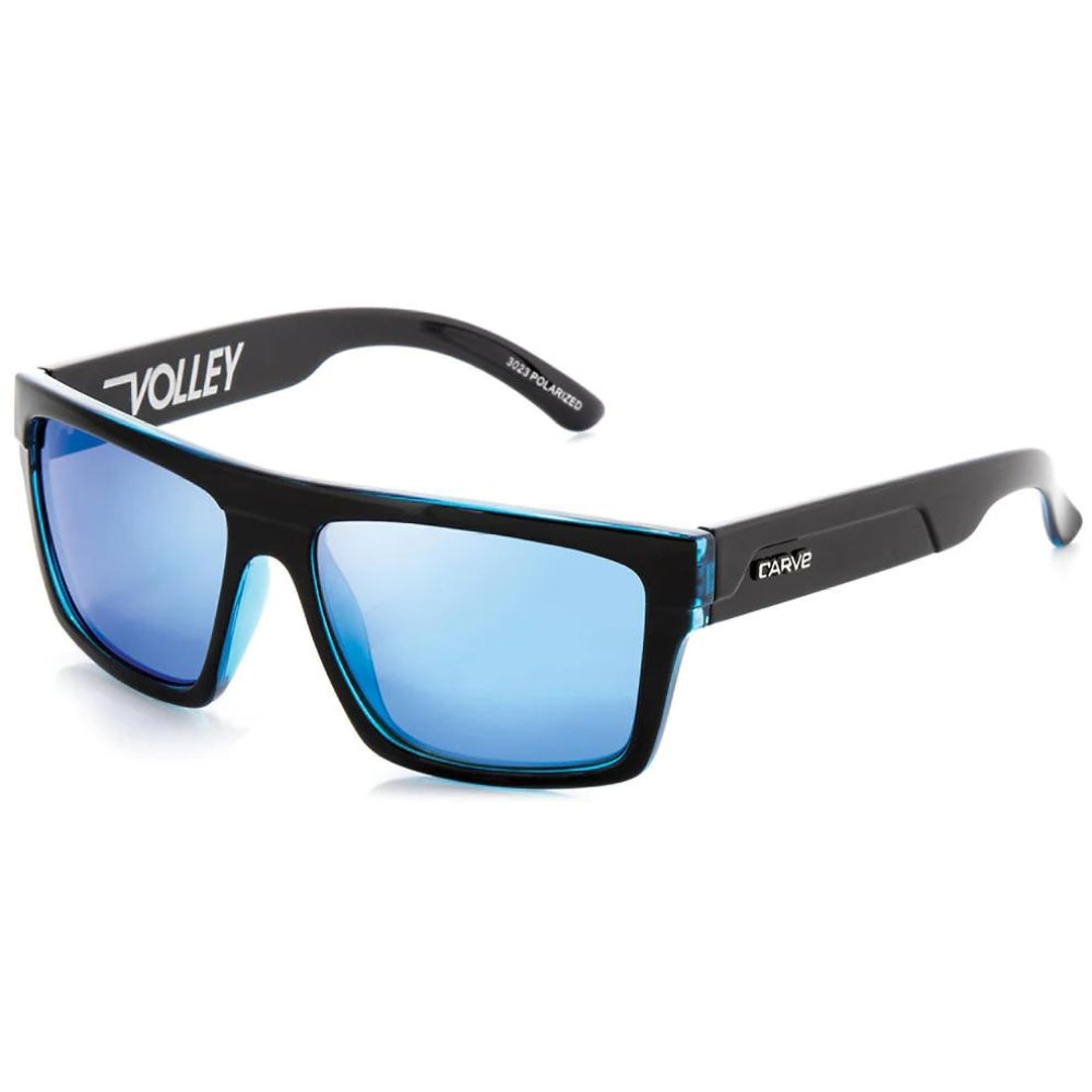 Carve-Volley-Sunglasses-Gloss-Black-Blue-Polarised-Lens