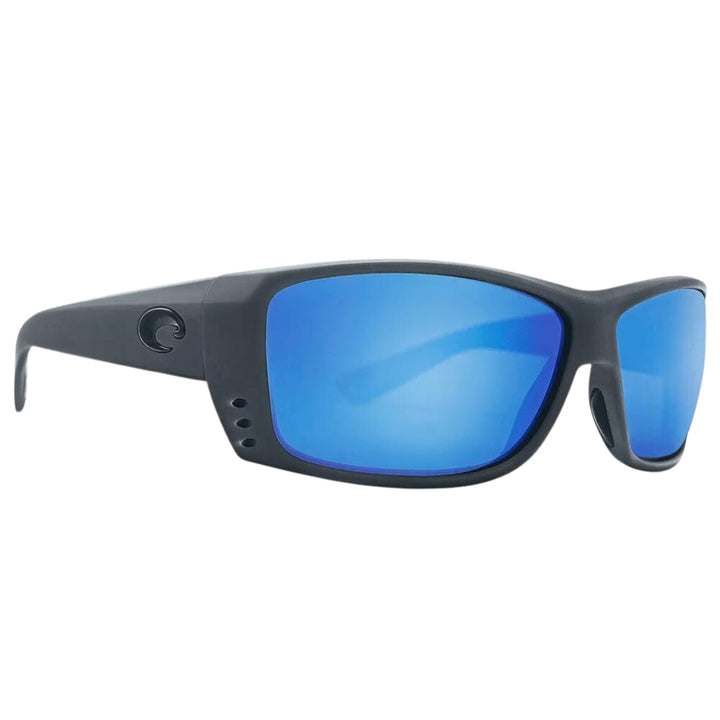 Costa-Cat-Cay-Polarised-Glass-Sunglasses-Matte-Grey-Frame-Blue-Mirror