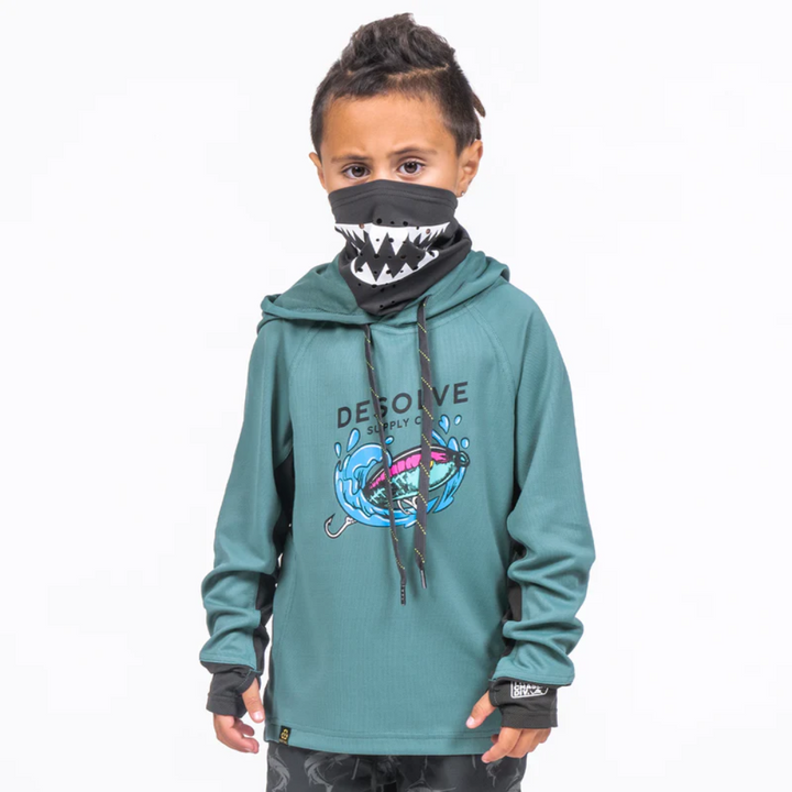 Desolve Fish Face Hoodie Kids Atlantic blue