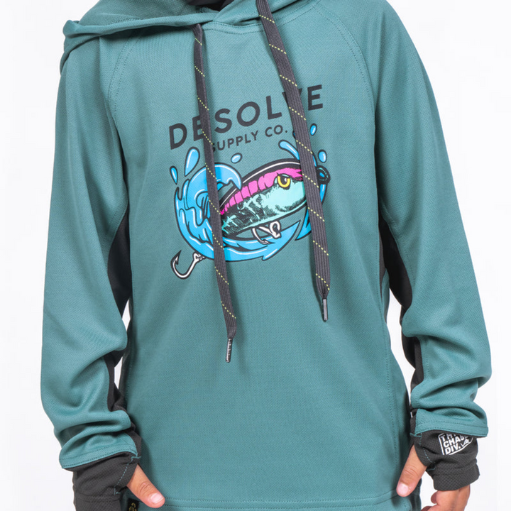 Desolve Fish Face Hoodie Kids Atlantic blue