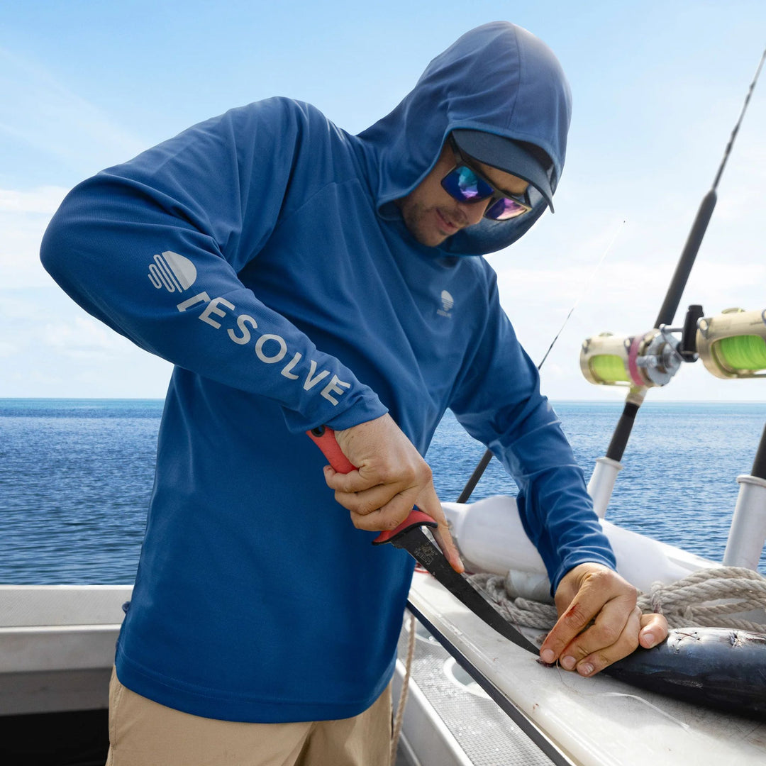 Desolve Helios Hooded Fishing Shirt Bluefin