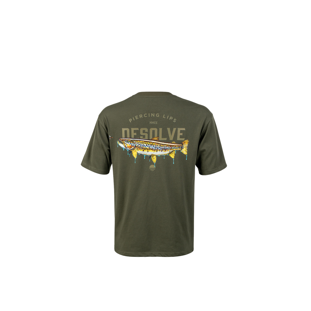 Desolve Piercing Lips Tee Brown Trout