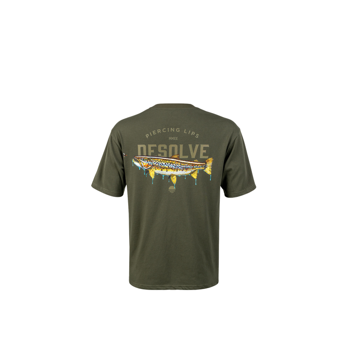 Desolve Piercing Lips Tee Brown Trout