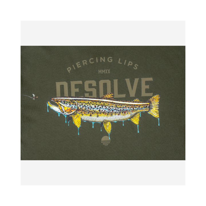 Desolve Piercing Lips Tee Brown Trout