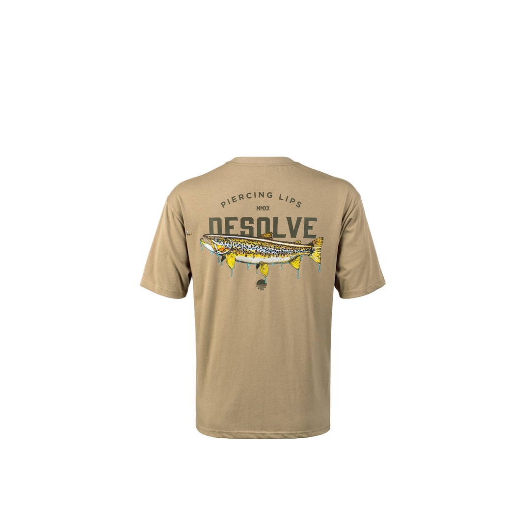 Desolve Piercing Lips Tee Brown Trout