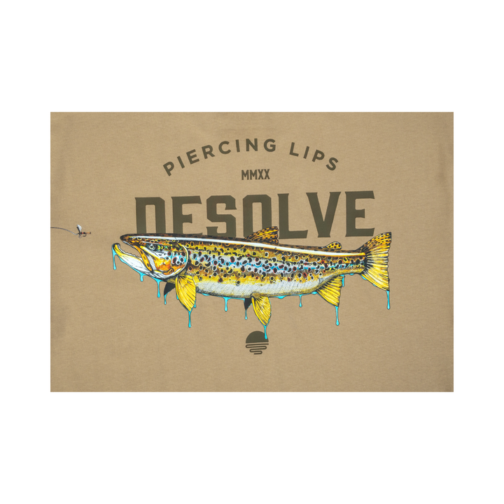 Desolve Piercing Lips Tee Brown Trout