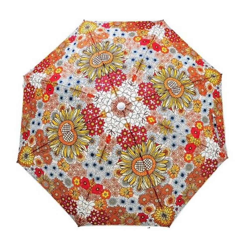 Good Vibes Beach Umbrella w Matching Carry Bag 180X180cm