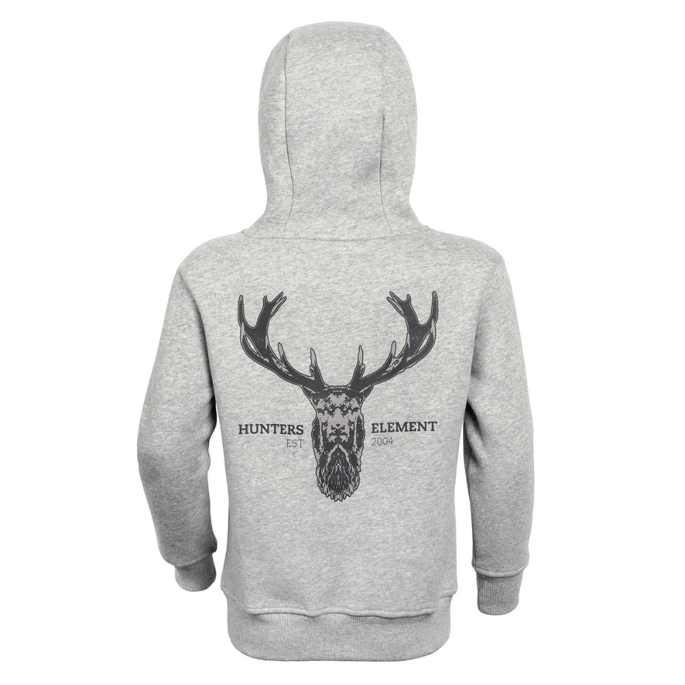 Hunters-Element-Alpha-Stag-Hoodie-Kids-Grey-Marble-Back