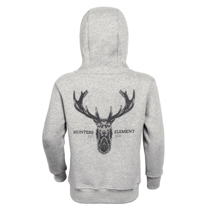 Hunters-Element-Alpha-Stag-Hoodie-Kids-Grey-Marble-Back
