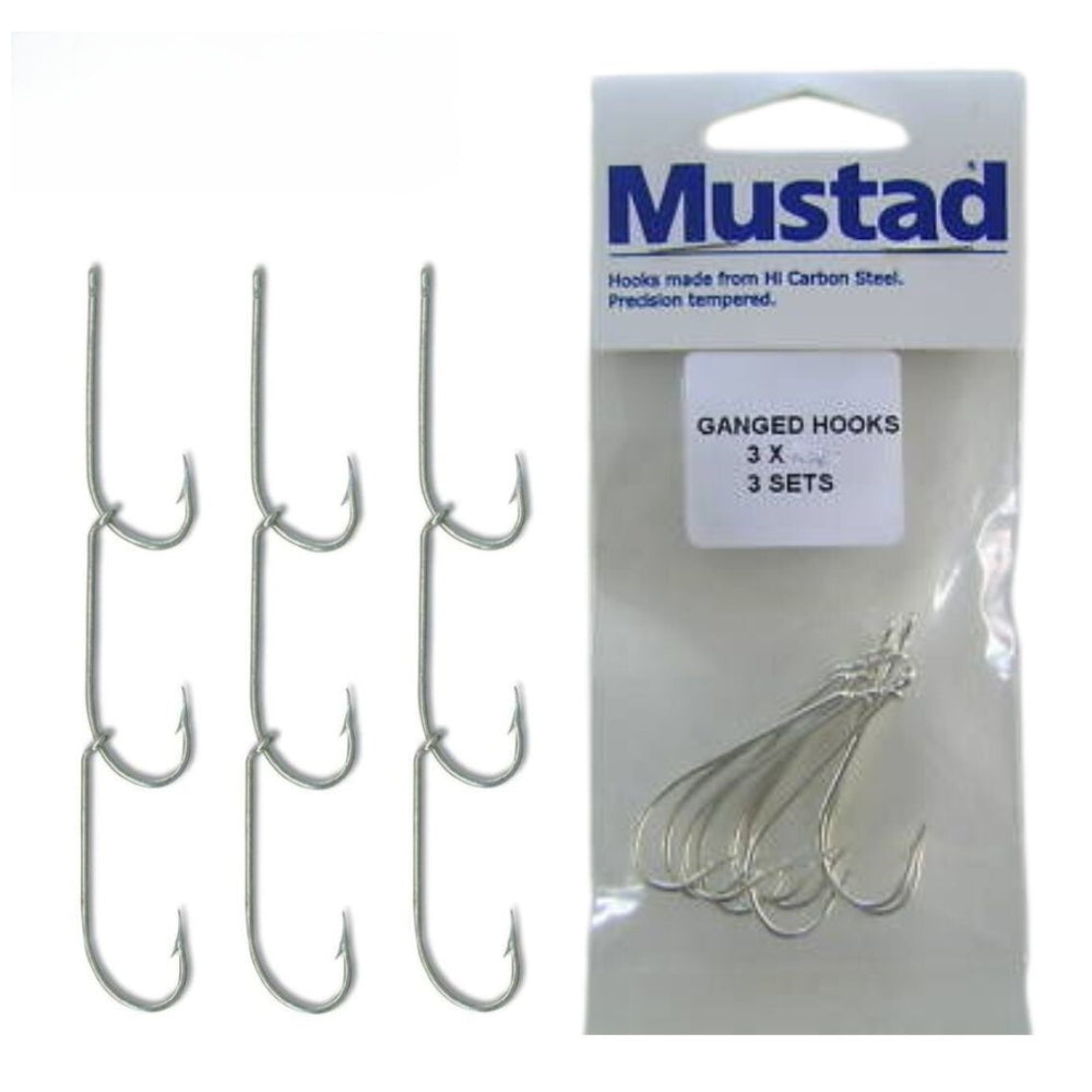Mustad-Ganged-Hooks-3-Sets-Of-3