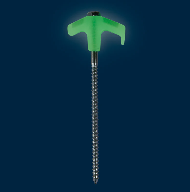 Oztrail Screw In Tent Peg Set 25Pc - Glow In The Dark