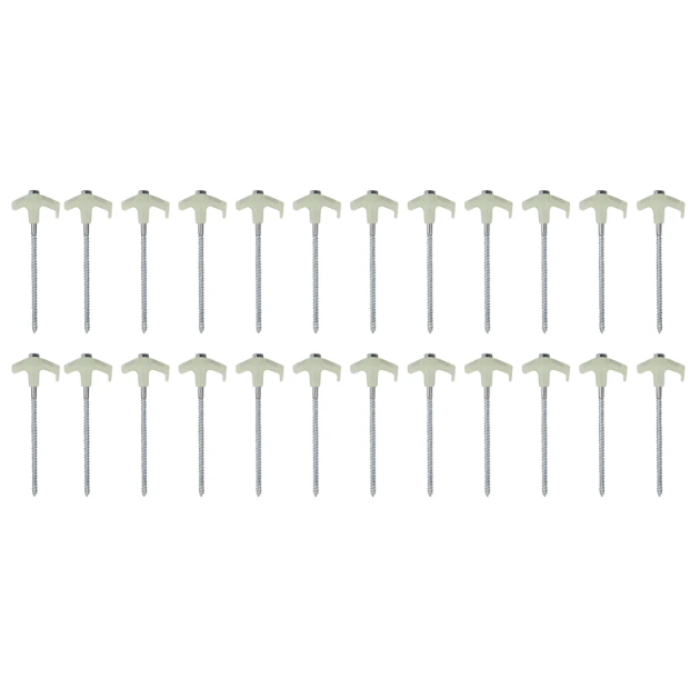 Oztrail Screw In Tent Peg Set 25Pc - Glow In The Dark