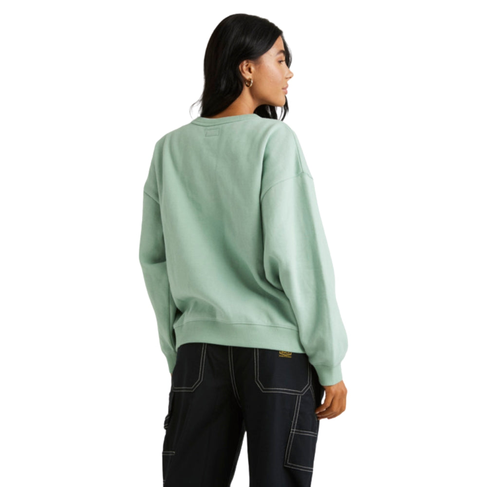 RVCA-Womens-Pocket-Crew-Sweatshirt-Green-Haze