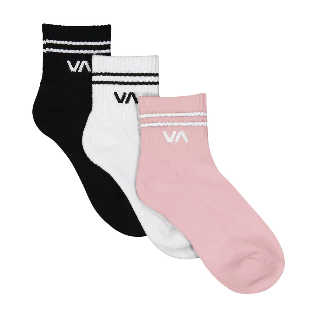 RVCA Womens VA Mini Crew Sock 3PK