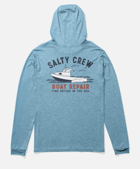 Salty Crew Boat Repair Boys Hood Sunshirt