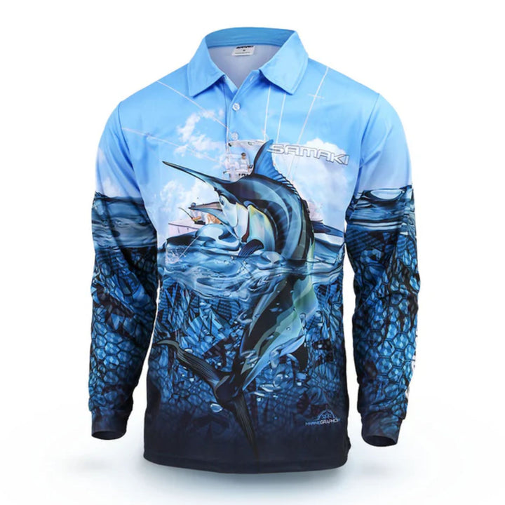 Samaki Black Marlin Adult Long Sleeve Fishing Shirt