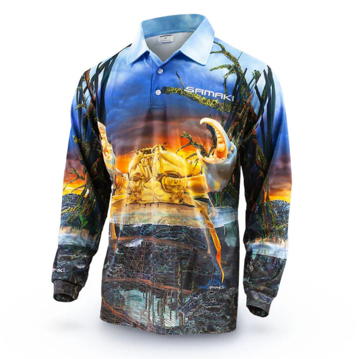 Samaki Mud Crab Kids Long Sleeve Shirt