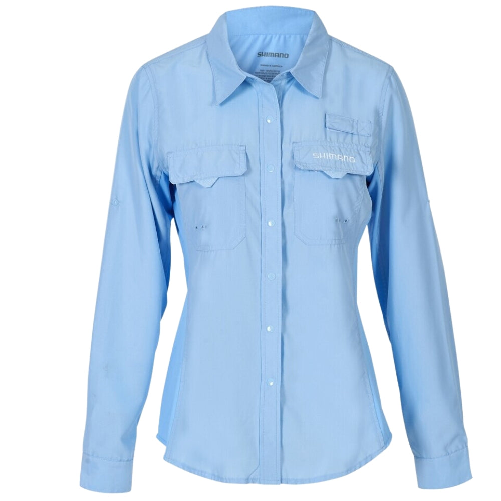 Shimano-Ladies-Long-Sleeve-Vented-Shirt-Sky-Blue