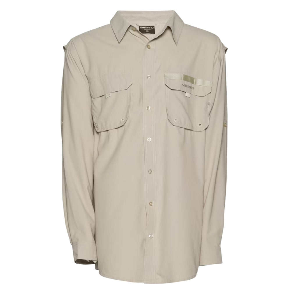 Shimano-Long-Sleeve-Vented-Shirt-Oatmeal