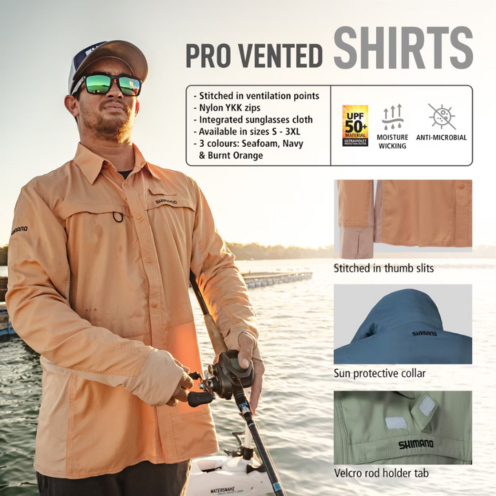 Shimano Pro Stretch Vented Long Sleeve Fishing Shirt