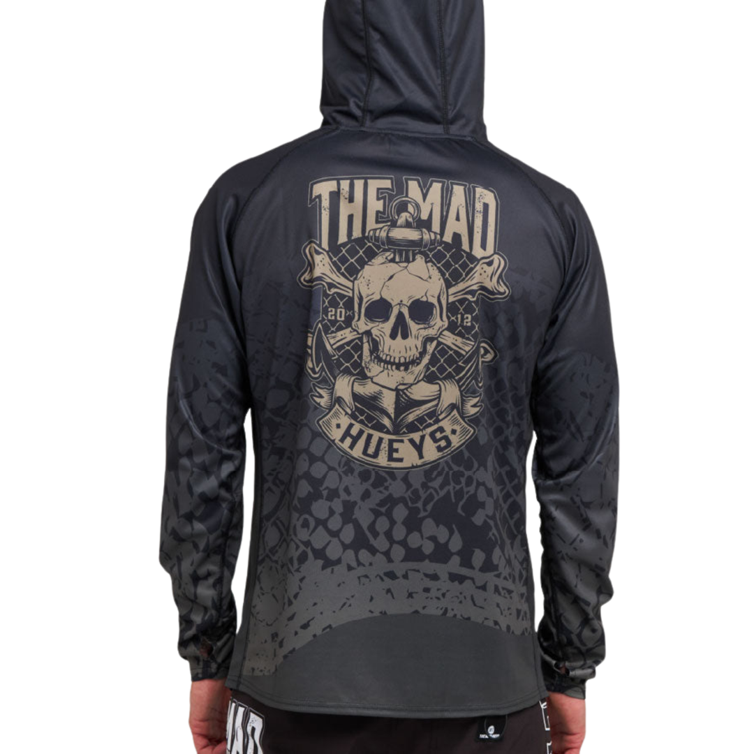 The Mad Hueys  Anchor Skull UPF 50+ Hooded Masked Fishing Jersey