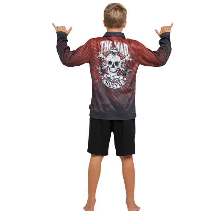 The Mad Hueys Anchor Skull Youth UPF 50+ Fishing  Jersey