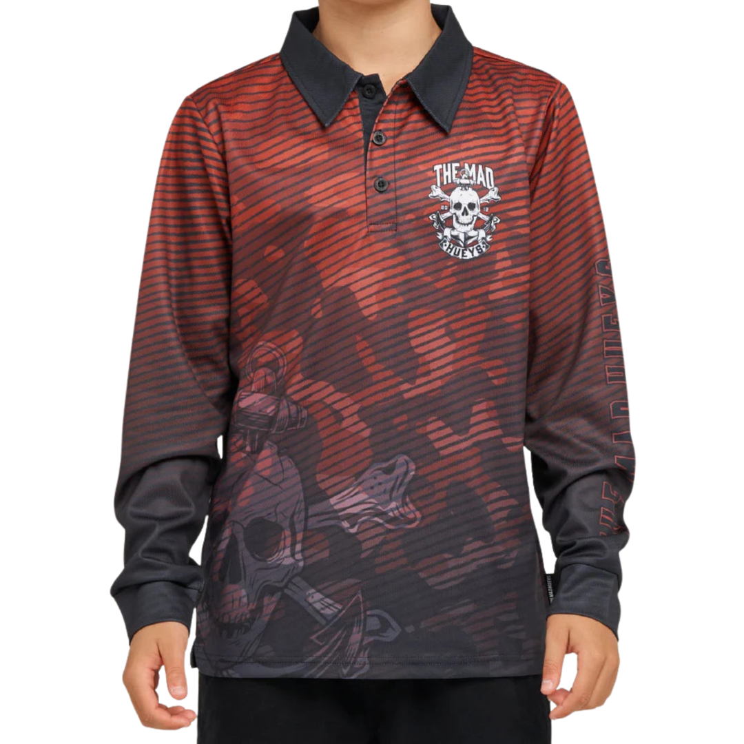 The Mad Hueys Anchor Skull Youth UPF 50+ Fishing  Jersey