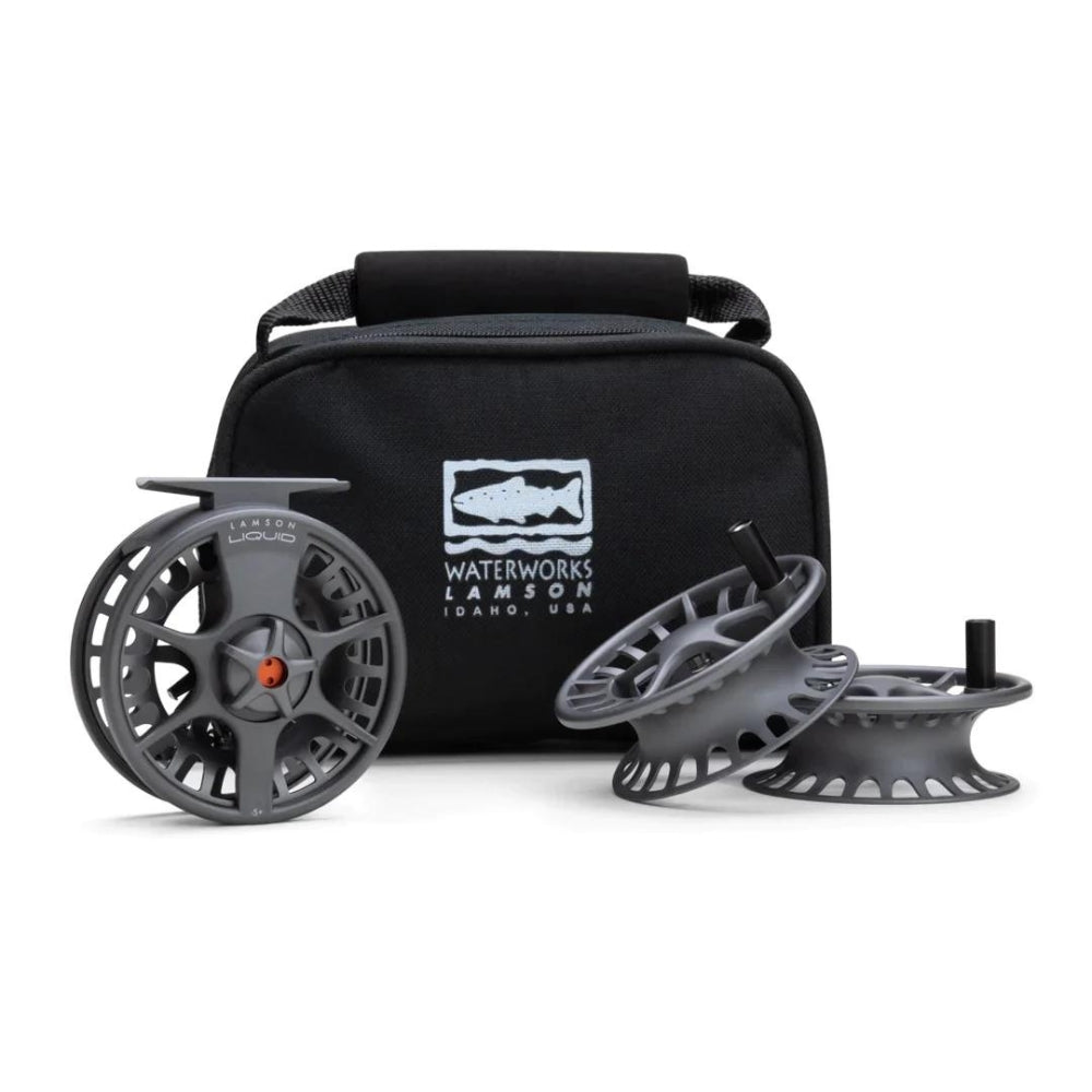 Waterworks-Lamson-Liquid-FlyReel-With-2-Spare-Spools