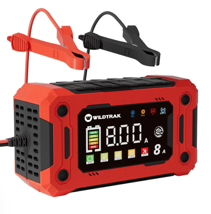 Wildtrak 12V 8A Battery Charger - Car, Boat, AGM & LiFePO4 Compatible