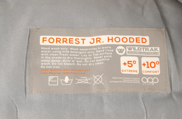 Wildtrak Forrest Junior 5+ Hooded Sleeping Bag