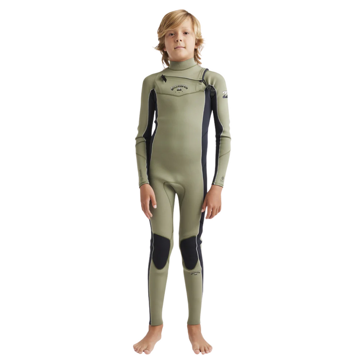 Billabong Boys 3/2mm Absolute Natural Chest Zip Steamer Wetsuit