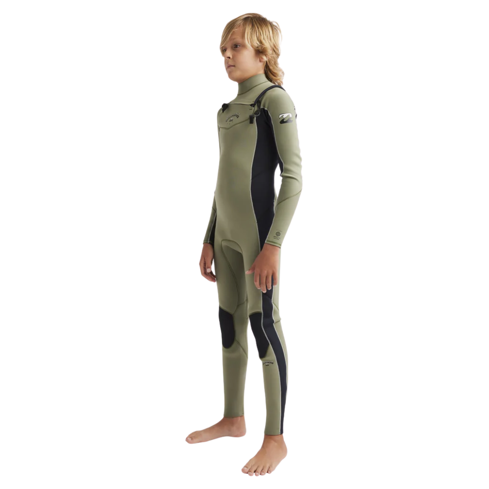 Billabong Boys 3/2mm Absolute Natural Chest Zip Steamer Wetsuit