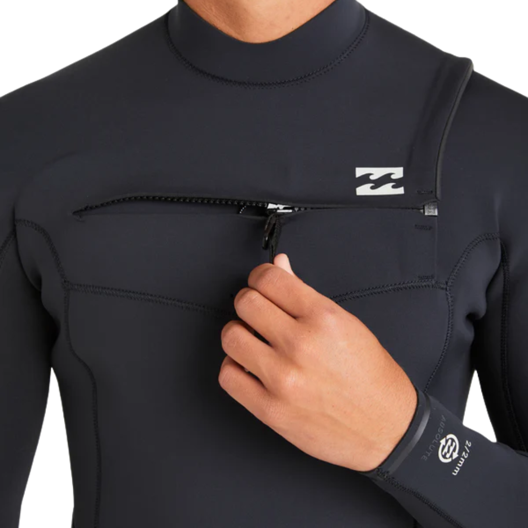 Billabong Mens 2/2mm Absolute Natural Chest Zip Long Sleeve Springsuit