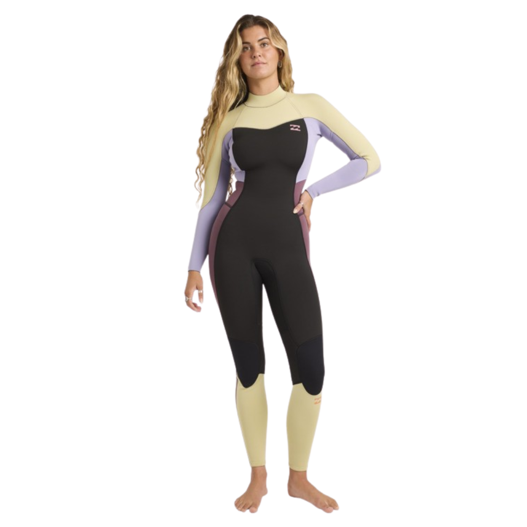 Billabong Womens 3/2mm Synergy Back Zip Flatlock Steamer Wetsuit