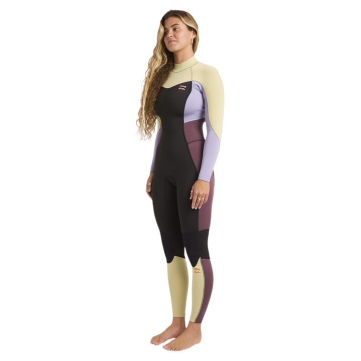 Billabong Womens 3/2mm Synergy Back Zip Flatlock Steamer Wetsuit