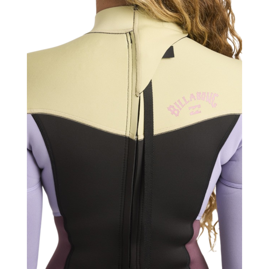 Billabong Womens 3/2mm Synergy Back Zip Flatlock Steamer Wetsuit