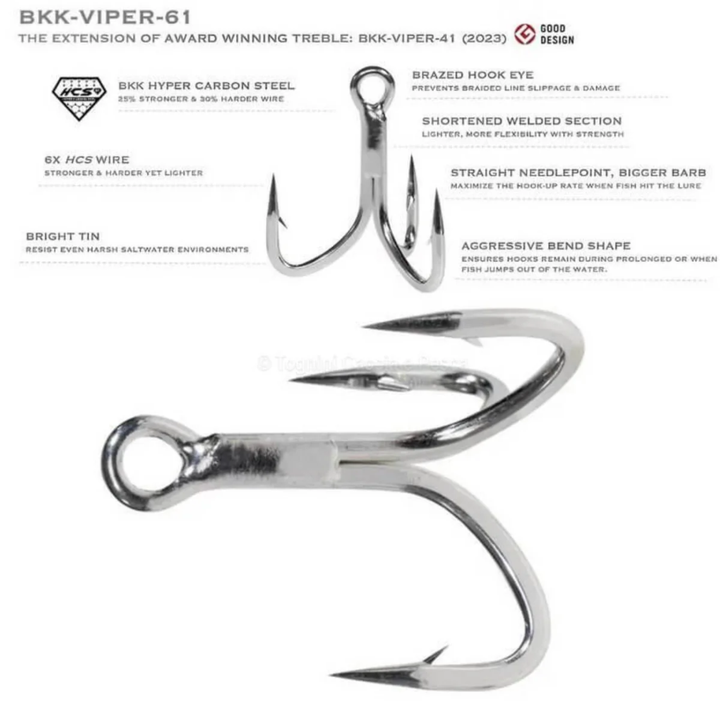 BKK Viper 61 Treble Hooks