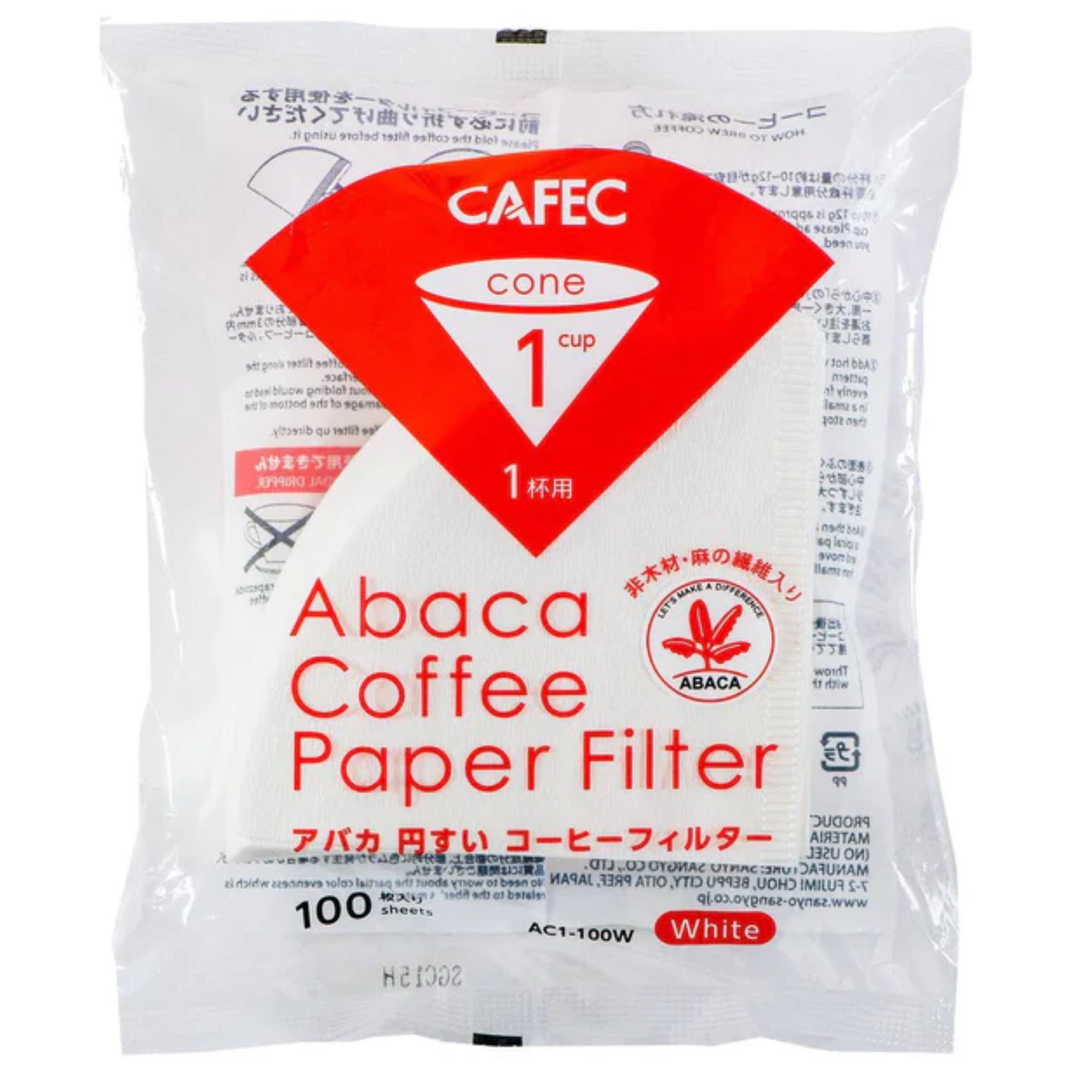 Cafec Abaca Pour Over  Paper Coffee Filters 100 pack