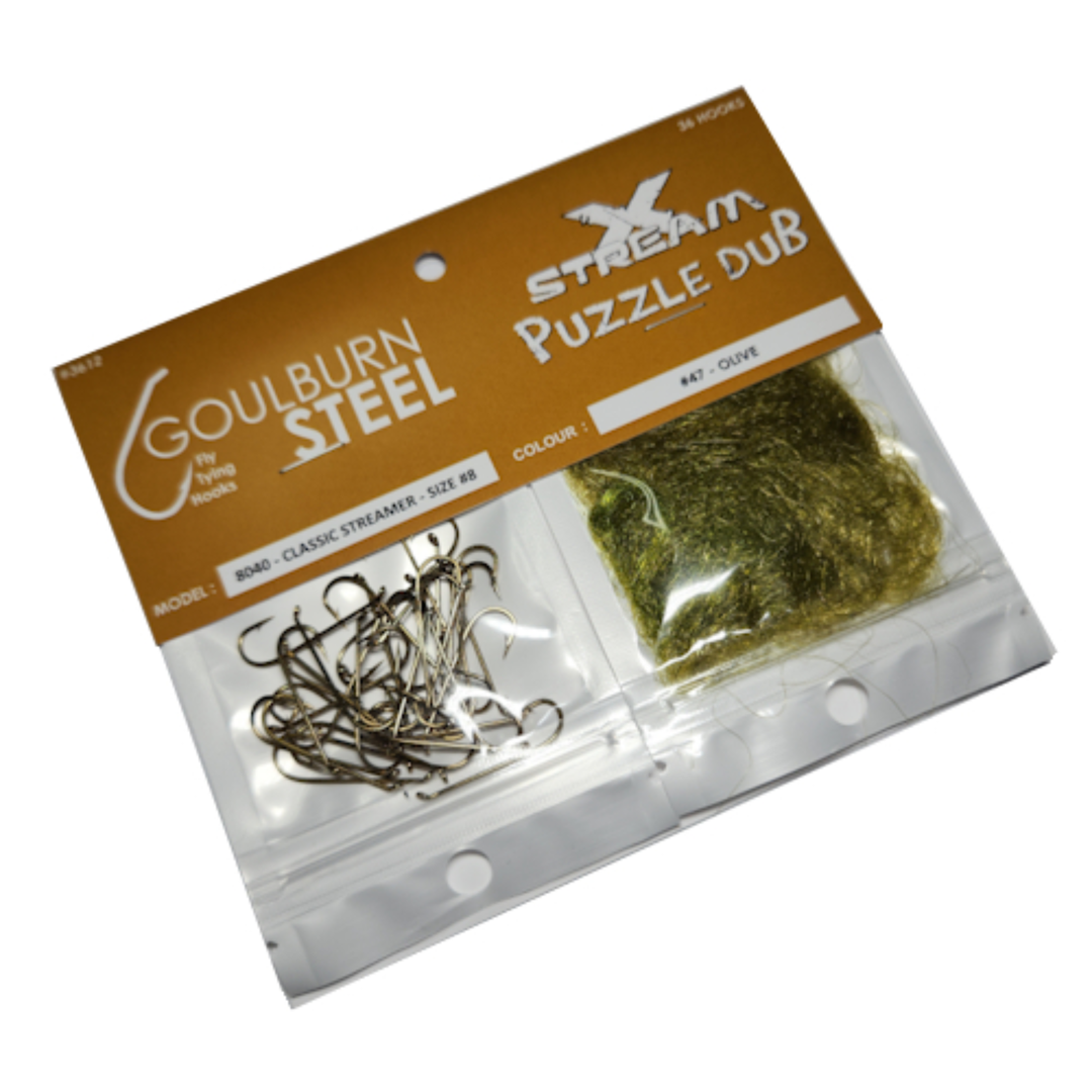 Goulburn Steel Classic Streamer Hook & Puzzle Dub Combo
