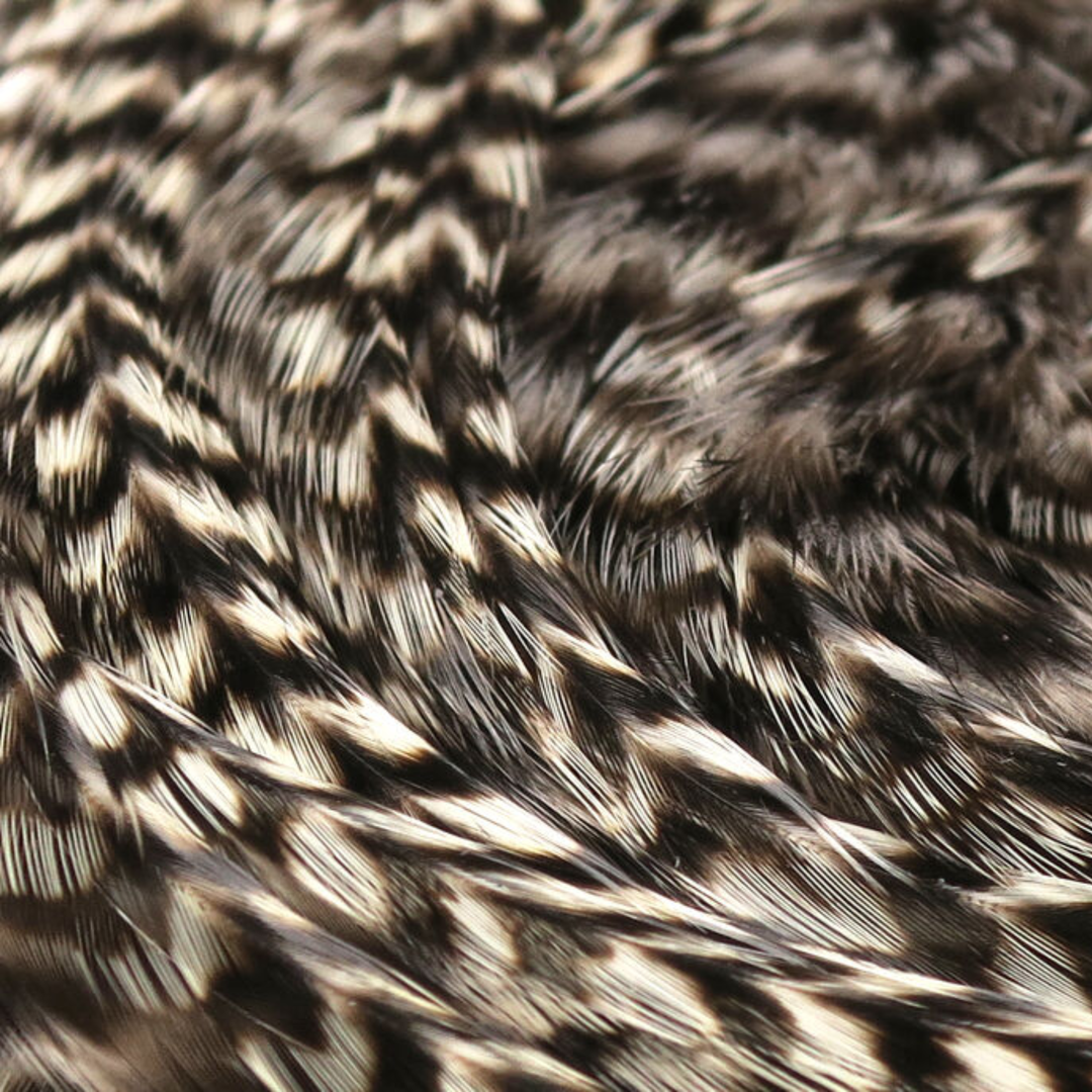 Hareline Half Grizzly Saddle Feathers