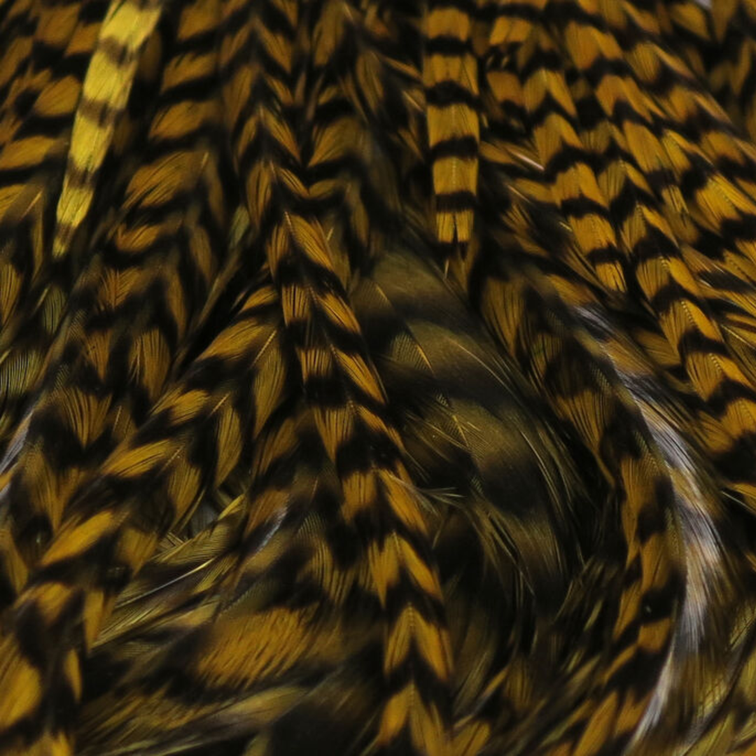 Hareline Half Grizzly Saddle Feathers