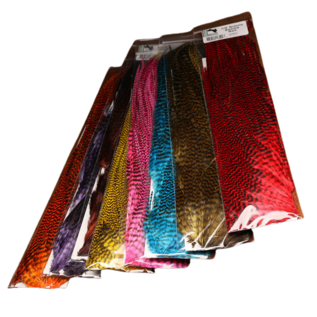 Hareline Half Grizzly Saddle Feathers