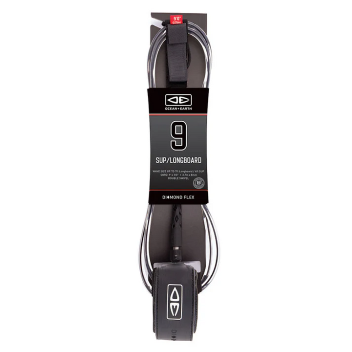 Ocean & Earth Diamond Flex SUP/Longboard Regular Leash 9FT