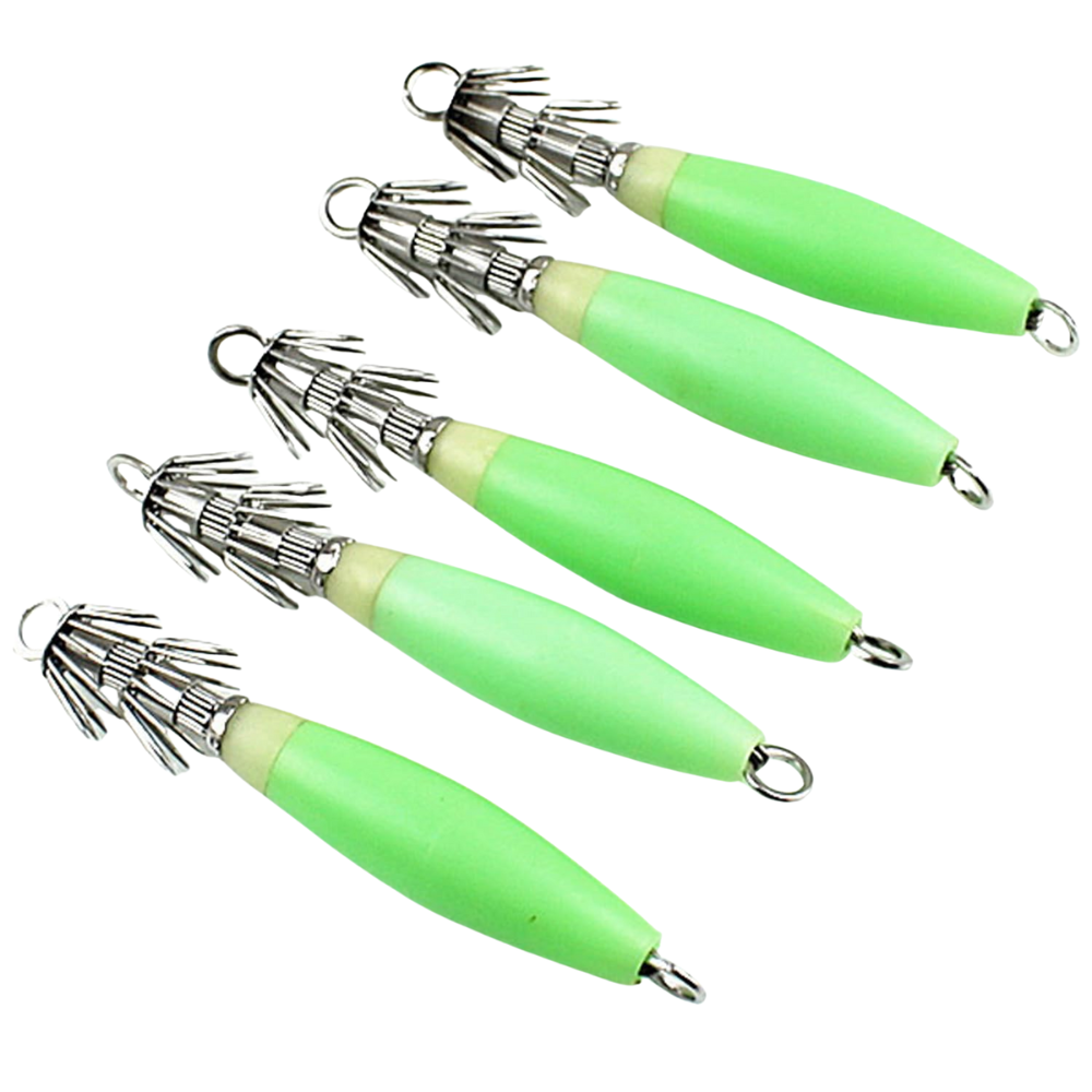 Squid Jig Metal 8 Long With Glow Bead 5Pp