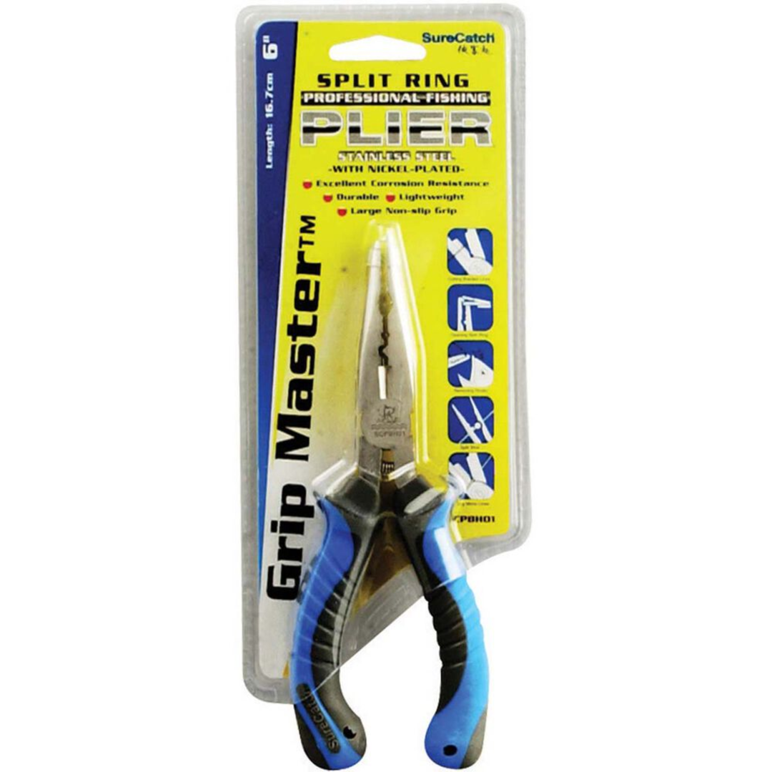 SureCatch Grip Master Straight Nose Stainless Steel Pliers