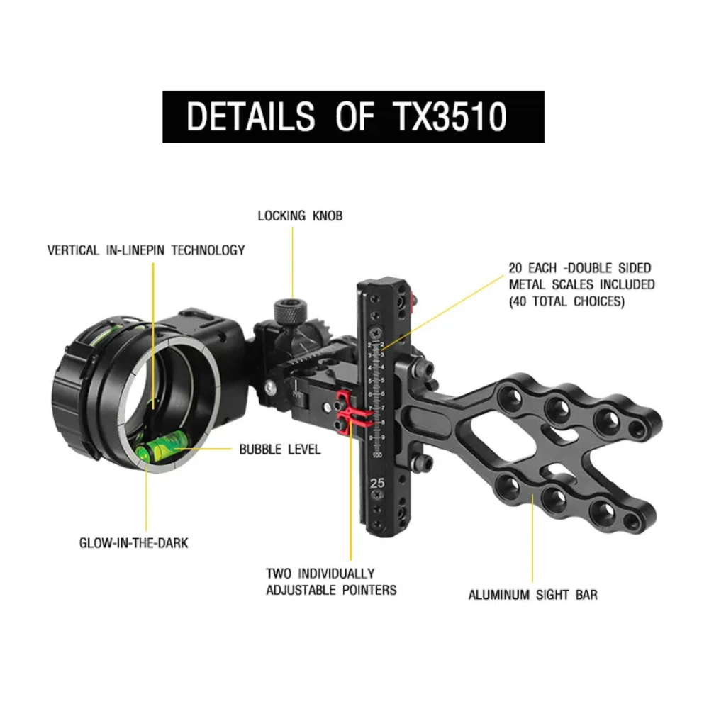 Topoint TX3510 Single Pin Micro Adjustable Bow Sight